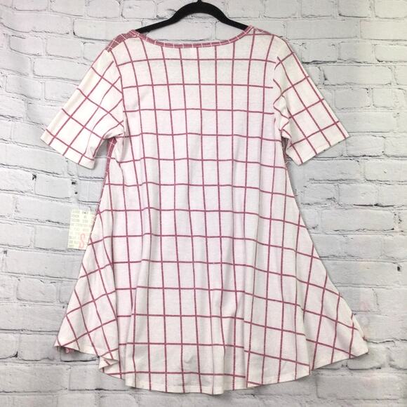 Lularoe Women's Window Pane Plaid Short Sleeve Round Neck T-Shirt Size Small - Picture 3 of 10